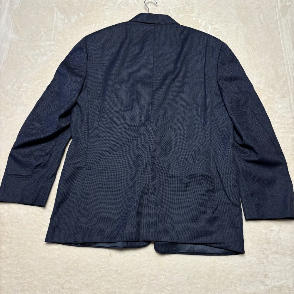 Canali Mens Blazer Size 56 Navy Blue Two Button Sport Coat Jacket Italy Wool - Picture 10 of 14